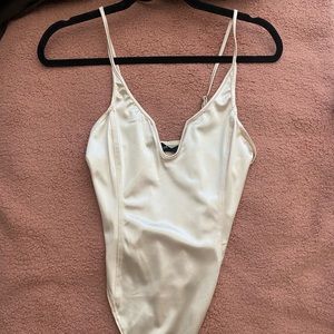 Forever 21 Silk Body Suit, Champagne Color